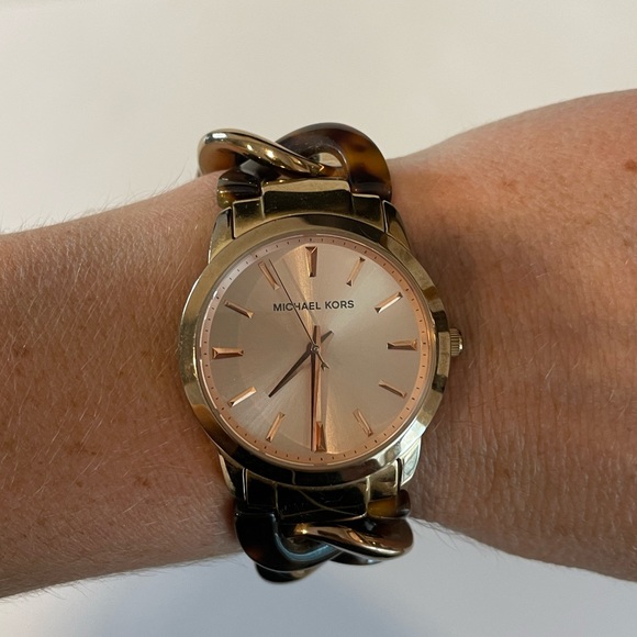 Rose Gold & Tortoise Michael Kors Watch - Picture 2 of 5